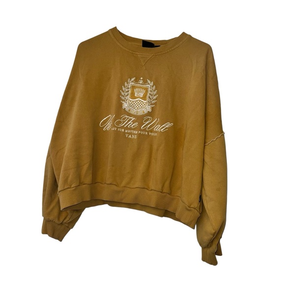 Vans Mustard Yellow off the wall Sweatshirt womens sz small - Picture 1 of 3